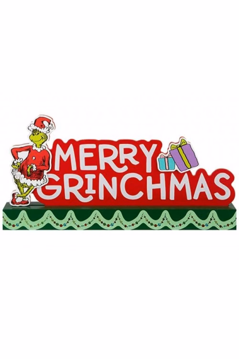KDMD Merry Grinchmas Red and Green Wooden Wall Sign – 2