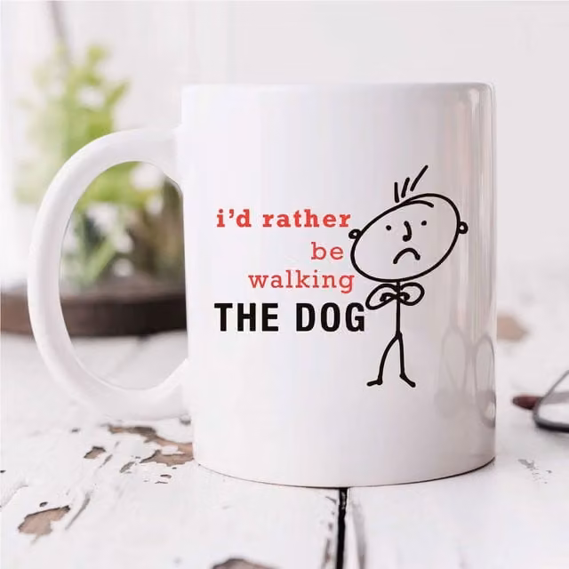 60 Second Makeover Limited I'd Rather Be Walking The Dog Ceramic Mug in White