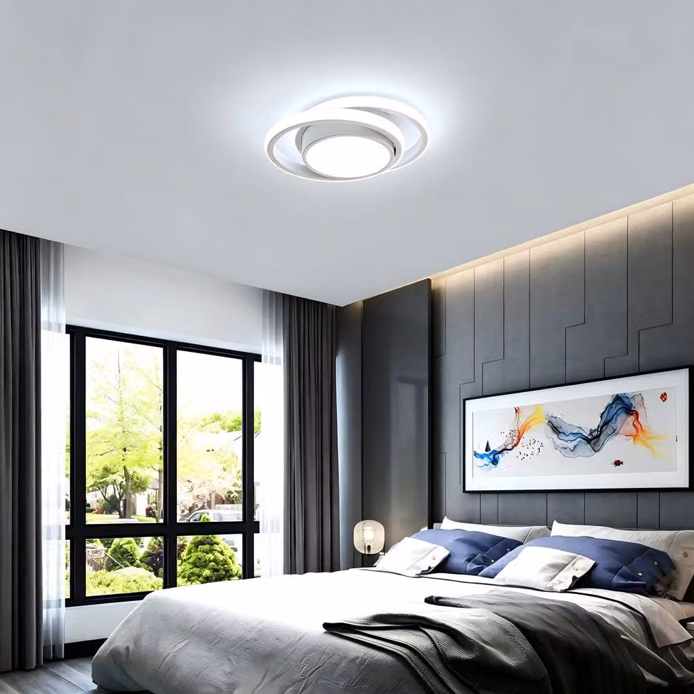 Goeco Modern Round LED Ceiling Light, White, 32W, 6500K Cool White, Dia: 28 cm – 2