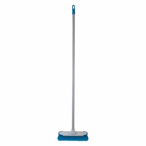 Charles Bentley Blue Indoor Broom with Soft Flagged Bristles and Metal Handle, H 120 cm x W 14 cm x D 14 cm – 1