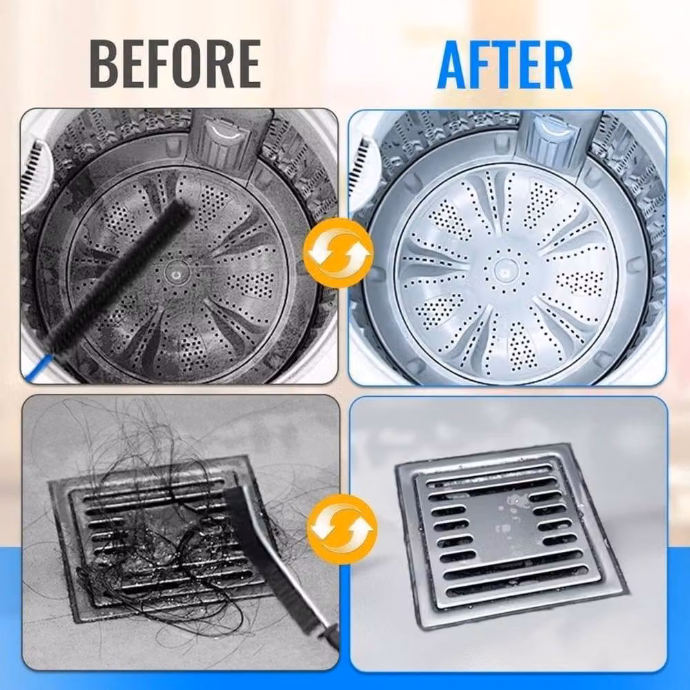 NESTLUNE 5-Piece Black Flexible Dryer Vent Cleaner Brush Set with Steel Core – 4