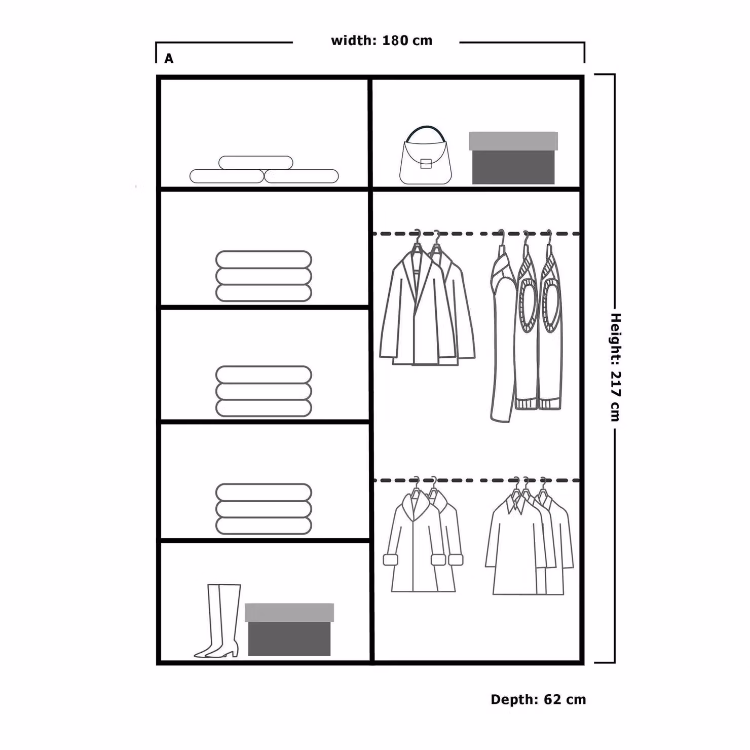 Merikan Grey Double Mirror Sliding Wardrobe W/H: 180 x 217 cm – 2