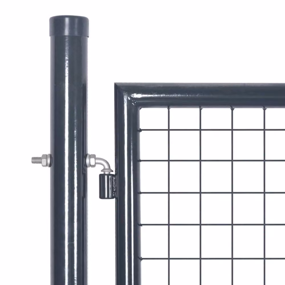 Berkfield Home Anthracite Mesh Garden Gate in Grey Galvanised Steel W: 300 cm, H: 175 cm – 3