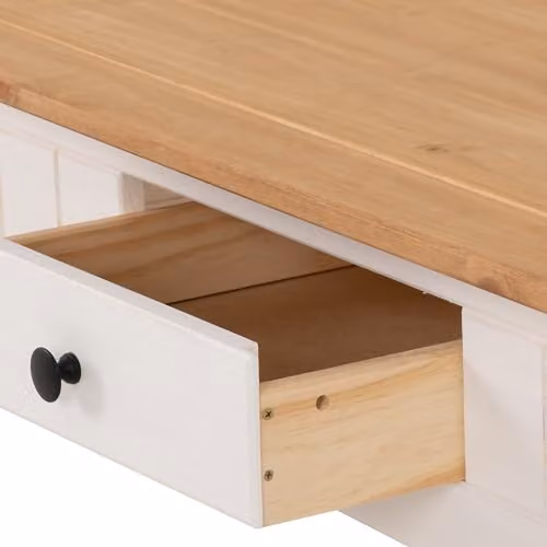 Seconique White and Waxed Pine Coffee Table, W: 100 cm, D: 60 cm, H: 44 cm – 3