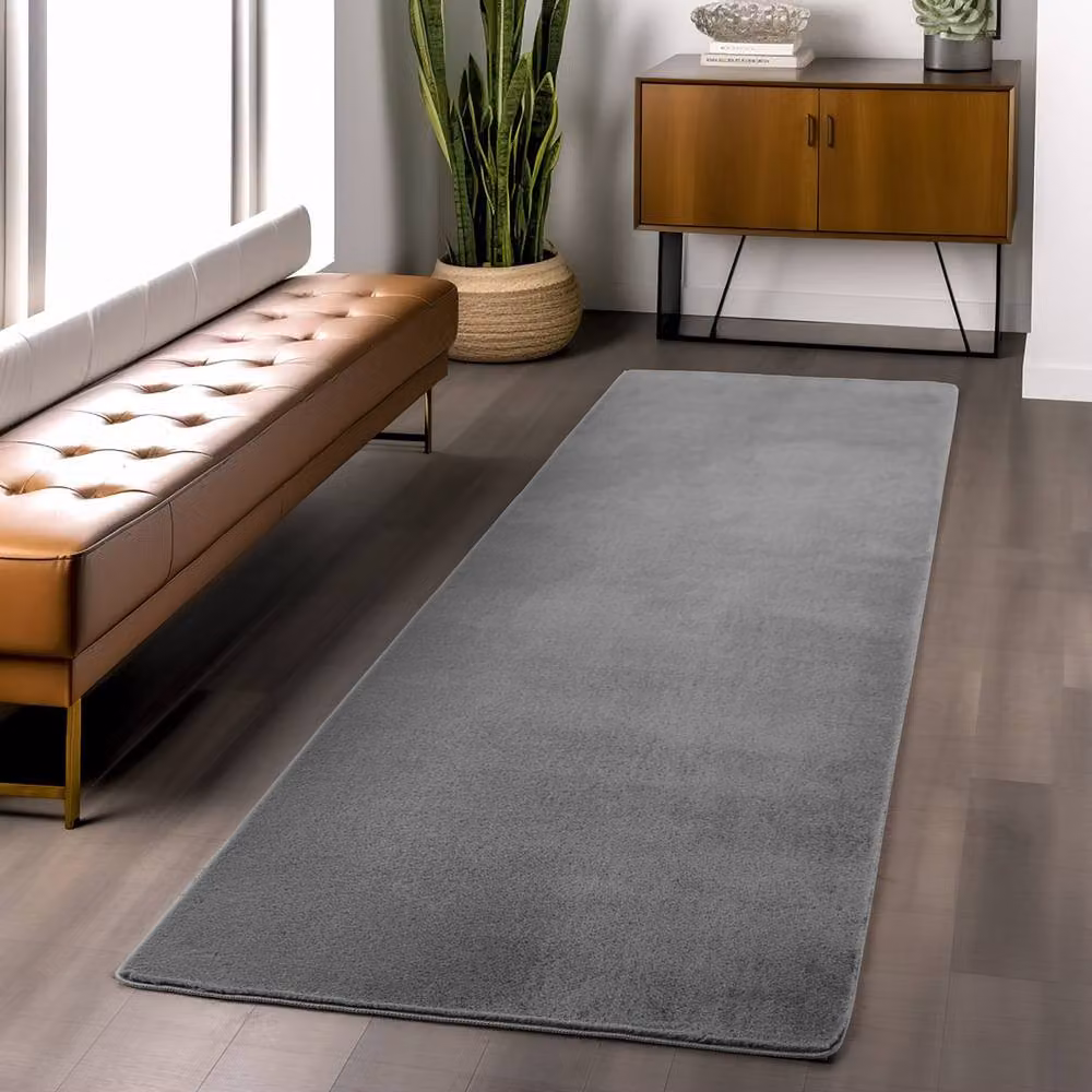 Desire Rugs Snuggly Washable Low Pile Area Rug with Anti-Slip Felt Backing in Anthracite Grey, W: 160 cm, D: 220 cm – 4