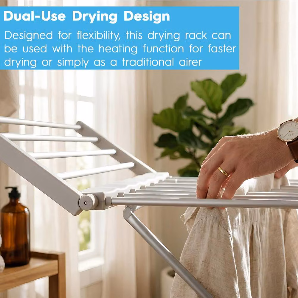 Harbour Housewares Electric Heated Clothes Airer in Silver – 4