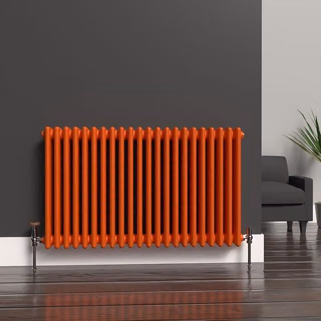 Lux Heat Horizontal Column Radiator in Sunburst Orange, W/H: 60 x 101 cm