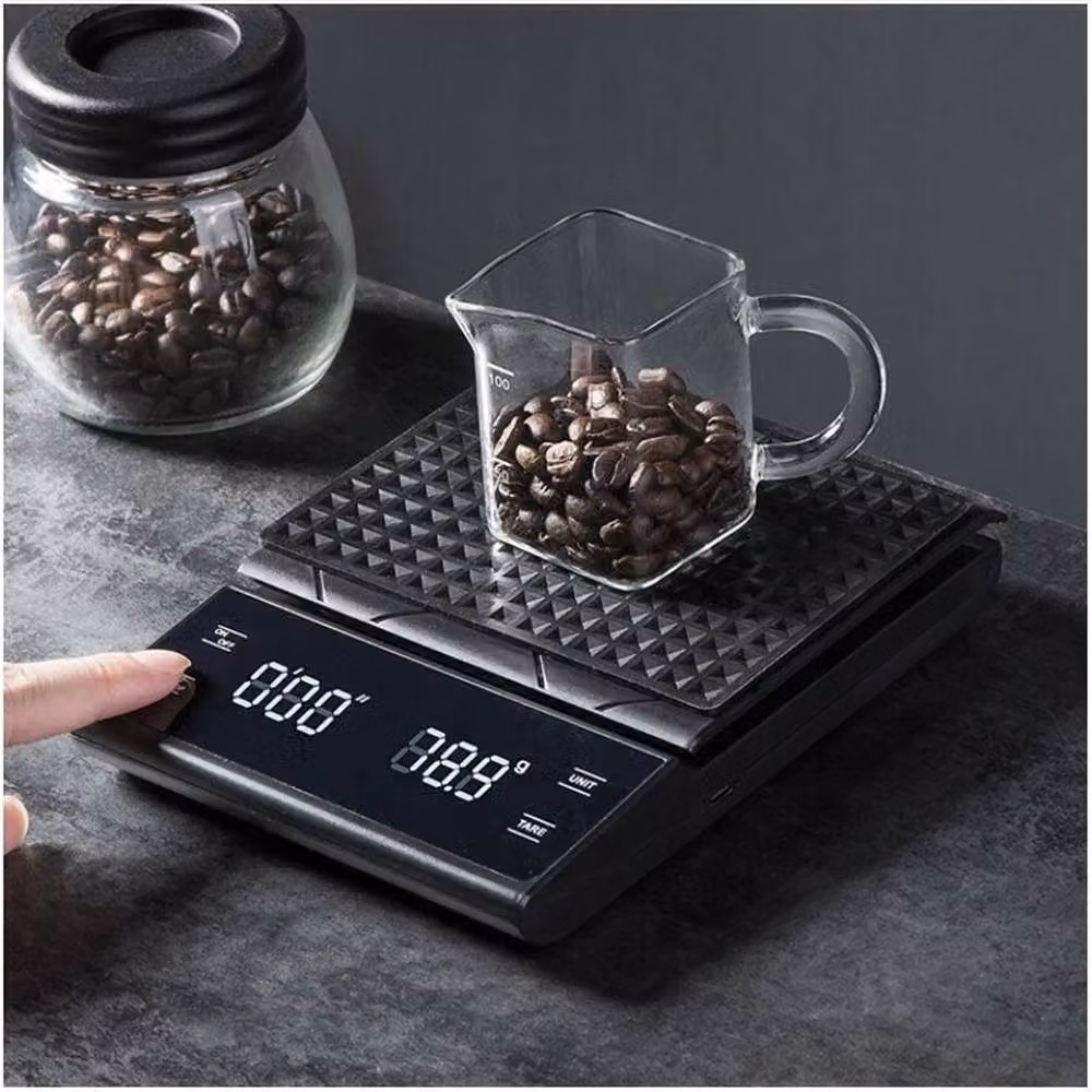 SPETLEK Digital Kitchen Coffee Scale with LED Timer, 3kg Capacity, 0.1g Precision, Black – 3