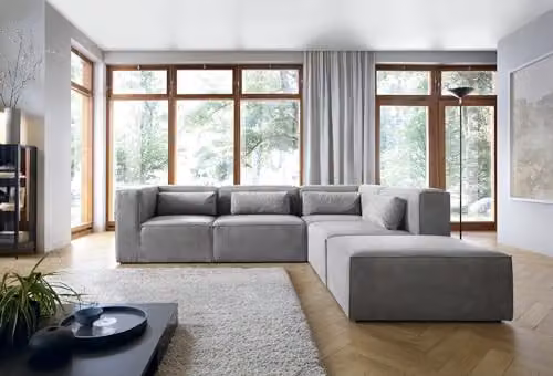 Abakus Direct Doris Reversible L-Shaped Corner Sofa in Light Grey with High-Density Foam, W: 282 cm, D: 257 cm, H: 73 cm – 5