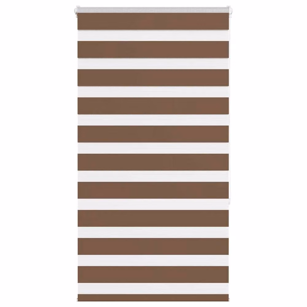 Berkfield Home Brown Zebra Blind with Polyester Fabric, W: 80 cm, H: 150 cm – 2