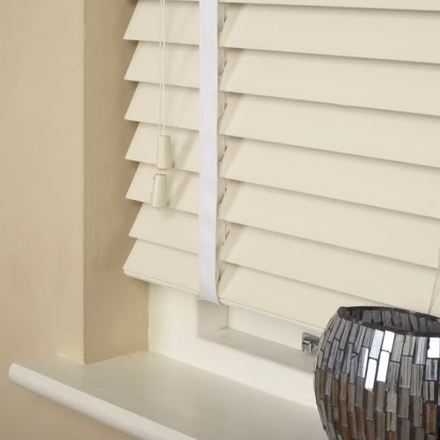 Terrys Made To Measure 50mm Wood Essence Venetian Blinds in Mirage Parchment Beige