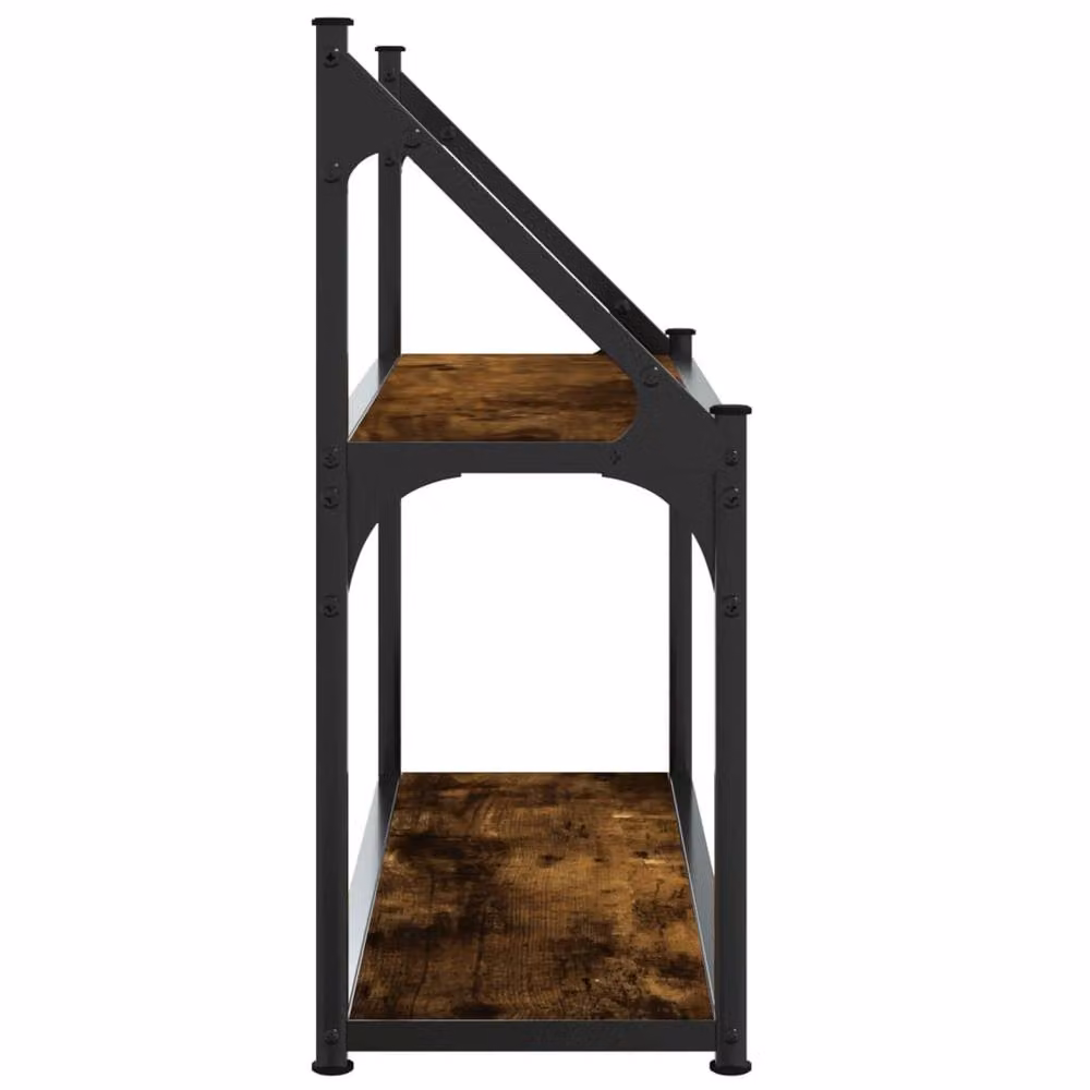 Berkfield Home 2-Tier Wall Mounted Shelf in Smoked Oak Brown, W/D/H: 60 x 21 x 51 cm – 4