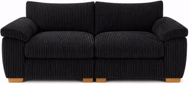 Bliss Furniture Amalfi 2 Seater Split Sofa in Black Soft Fabric