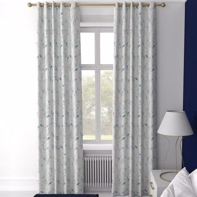 Terrys Made to Measure Blackout Fabric Panel with Floral Design in Blue and Purple