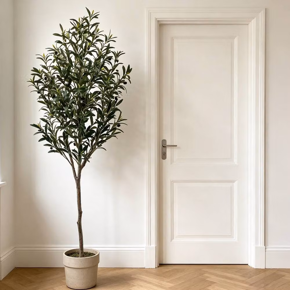 CASSILANDO Lifelike Large Artificial Olive Tree in Green, Height: 210 cm – 2