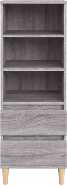 Berkfield Home Grey Sonoma Highboard in Engineered Wood W/D/H: 40 x 36 x 110 cm – 1