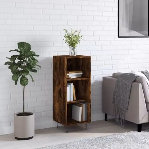 vidaXL Sideboard in Brown Smoked Oak, Engineered Wood, W/D/H: 34.5 x 32.5 x 90 cm – 1