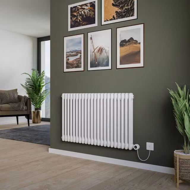 Agadon Kylo 2 Column Electric Radiator in White, W/H: 60.0 x 101.0 cm