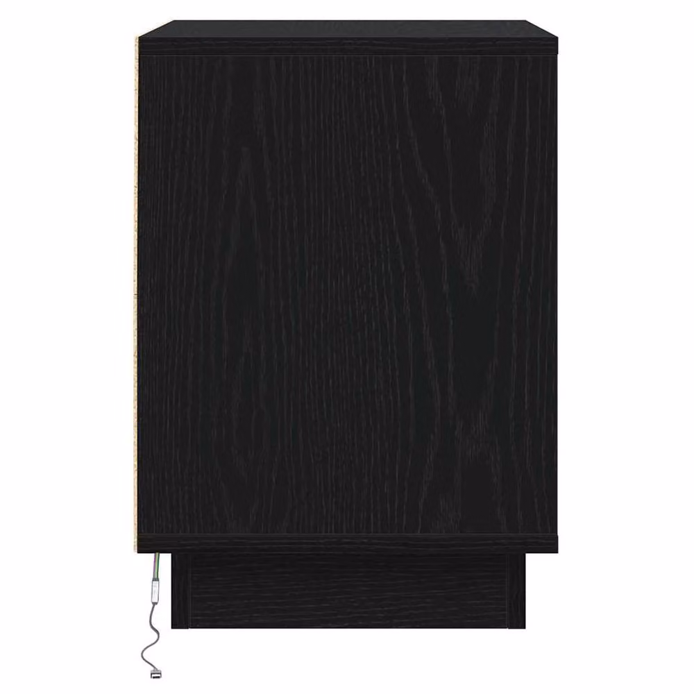 Berkfield Home Modern Bedside Cabinet with Integrated LED Lights, Black, W: 39 cm, D: 34.5 cm, H: 50 cm – 6