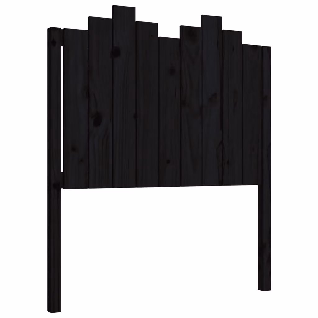 Berkfield Home Rustic Black Solid Pine Wood Bed Headboard W/D/H: 96 x 4 x 110 cm – 2