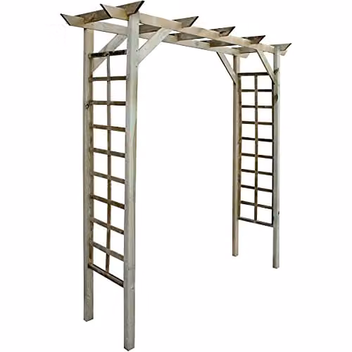 Cerland Luna Rustic Wooden Garden Arch in Brown, H 213 x W 70 x D 70 cm