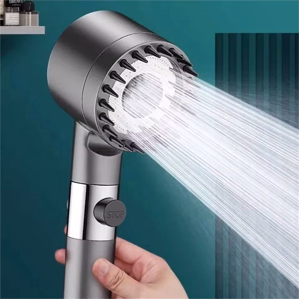 NESTLUNE 3 Modes High Pressure Water Saving Shower Head in Grey, W: 180 cm, H: 180 cm – 2