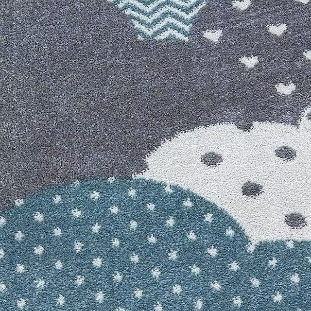 Bravich LTD Kids Circle Clouds Rug Bambi in Blue, Diameter: 160 cm