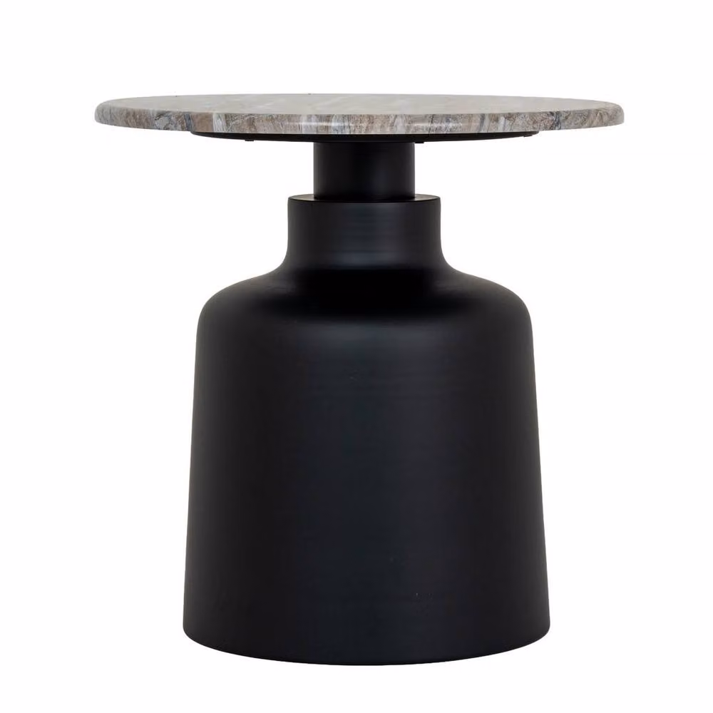 Lemon Pavilion Furniture and Decor Oura Round Metal Side Table in Black, W: 47 cm, D: 47 cm, H: 48 cm – 2