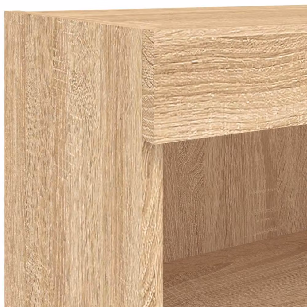 Berkfield Home Set of 2 Modern TV Cabinets with LED Lights in Sonoma Oak Light Brown, W/D/H: 80 x 30 x 30 cm – 4