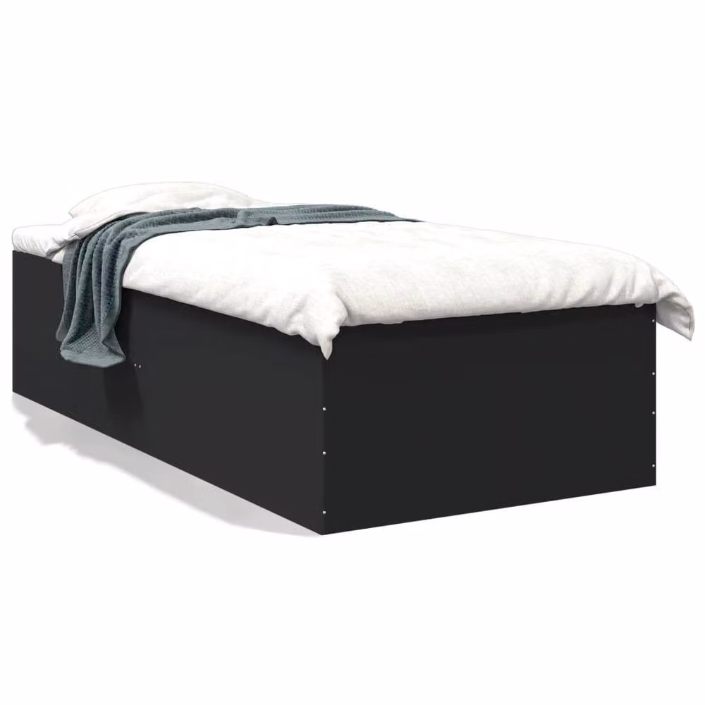 Berkfield Home Modern Bed Frame in Black, W/D/H: 100 x 203 x 45 cm – 3