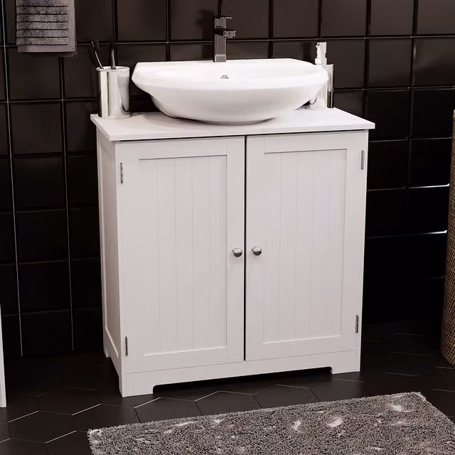 Priano 2 Door Under Sink Bathroom Cabinet in White
