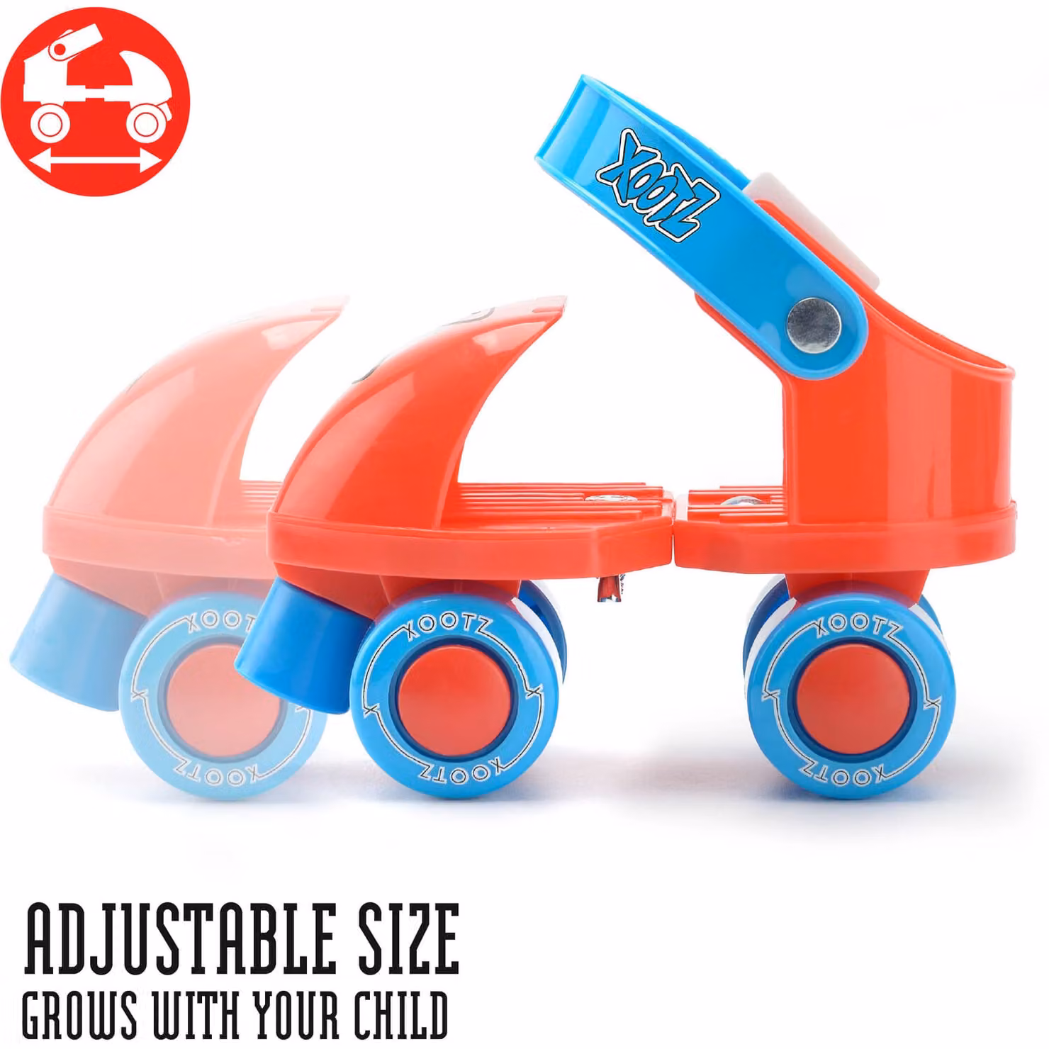 Xootz Kids Beginner Roller Skates in Red with Height Adjustment and Brake – 3