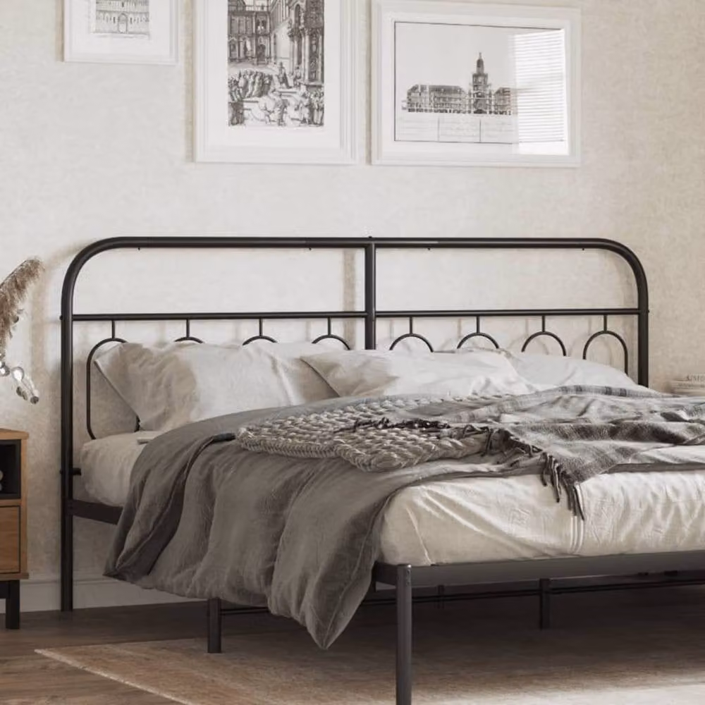 Berkfield Home Industrial Metal Headboard in Matt Black for 180 x 200 cm Beds – 2