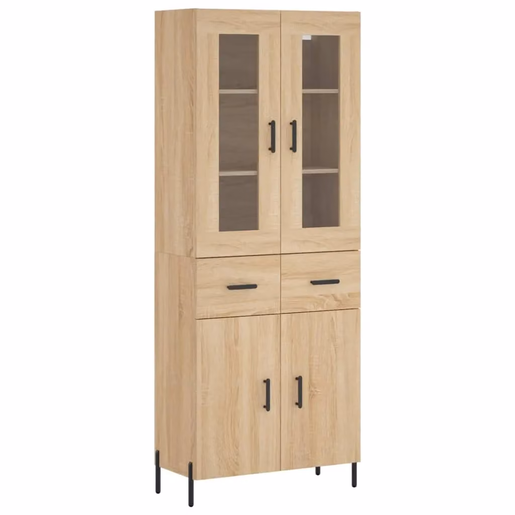 Berkfield Home Sonoma Oak Highboard in Brown, W/D/H: 69.5 x 34 x 180 cm – 2