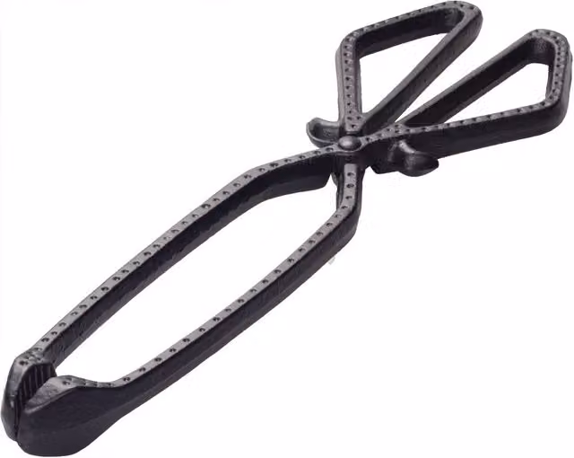 Valiant Heavy-Duty Cast Iron Log and Coal Tongs, Black, Width: 34 cm