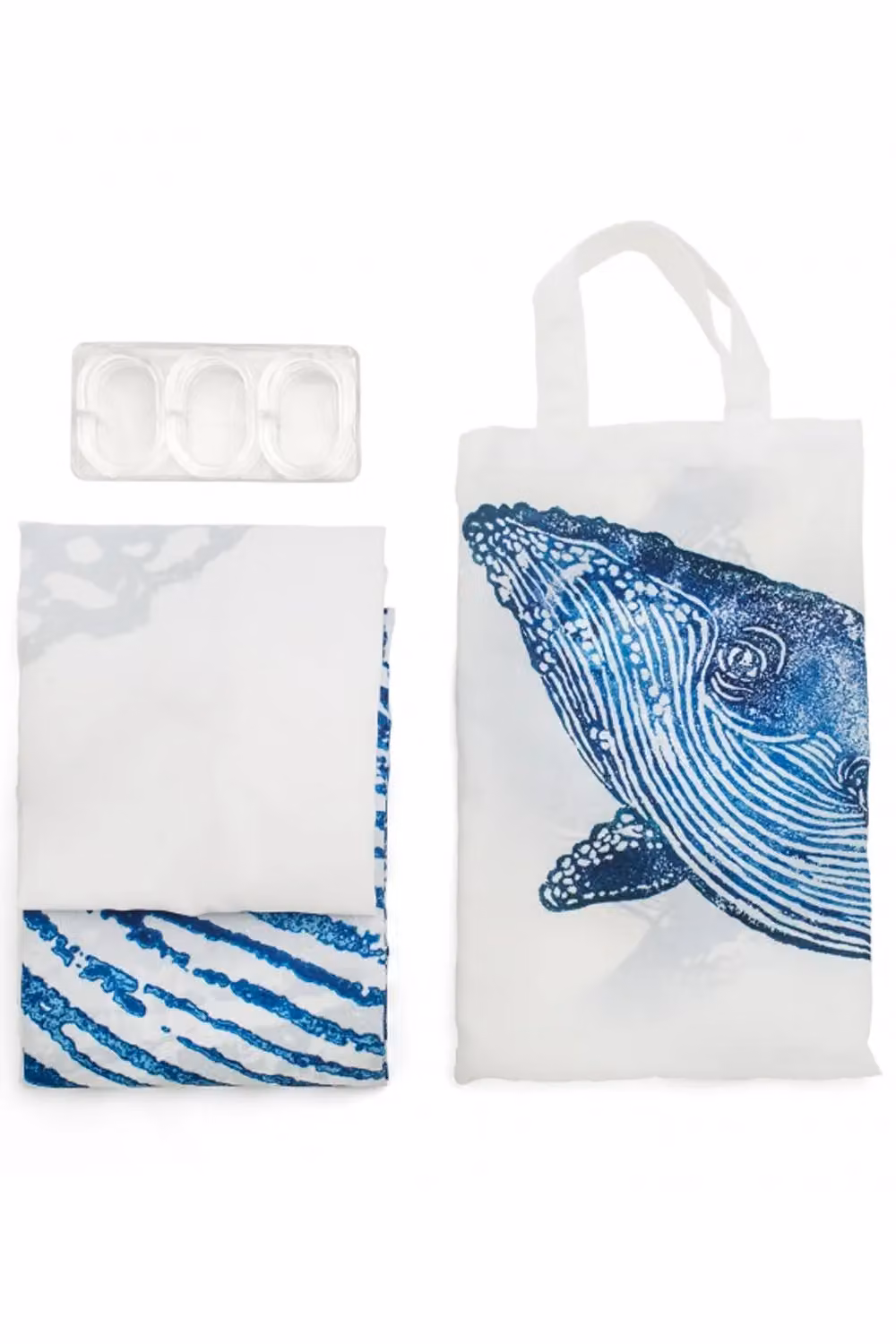 BlissHome Creatures Humpback Whale Design Shower Curtain in Blue, W/H: 180 x 180 cm – 2