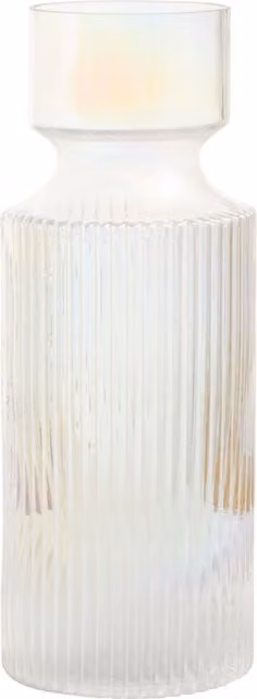 Orsina Breamo Large Round Glass Vase in Transparent Multicolour Striped Design