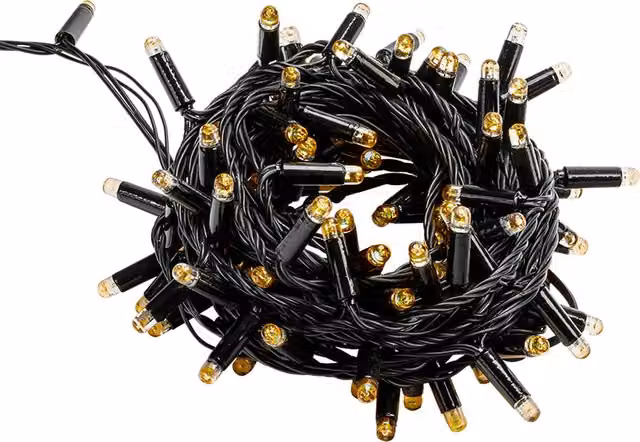 Techmar Linea All Season LED String Lights in Black with Warm White Light