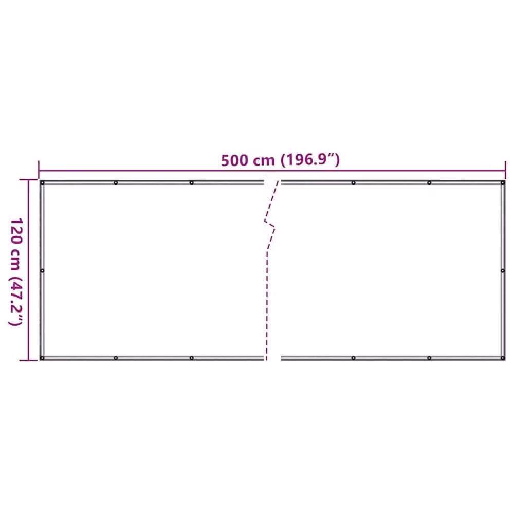 Berkfield Home Grey PVC Balcony Privacy Screen W: 500 cm, H: 120 cm – 3