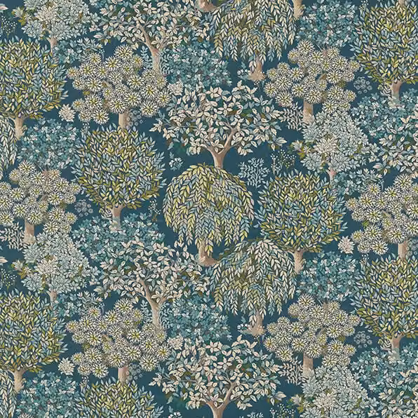 Clarke & Clarke Tatton Fabric in Blue
