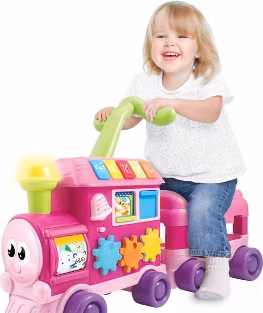 Winfun Pink Walker Ride-On Learning Train Push-Along Toy