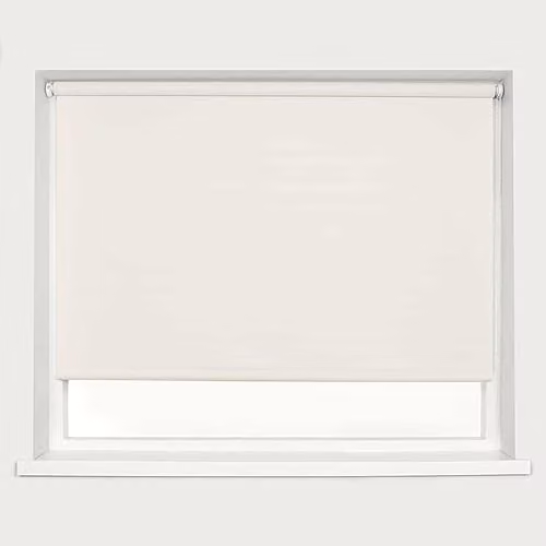 Caecus Blackout Roller Blind in Sand, Thermal Insulating Polyester, W: 150 cm, H: 210 cm
