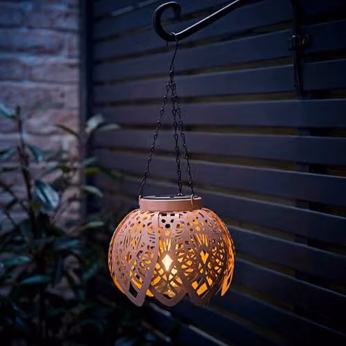 ValueLights Artichoke Solar Hanging LED Garden Lantern in Pink and Blue – 2