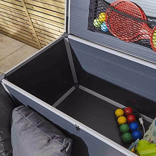 Rowlinson Airevale Plastic Cushion Box, Dark Grey, W125 x D62 x H60 cm – 3