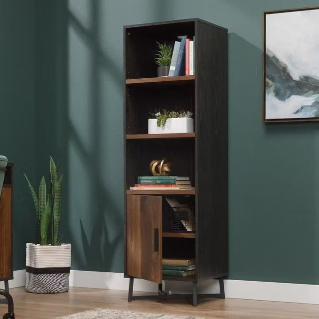 Teknik Modern 3 Shelf Bookcase with Door in Brown