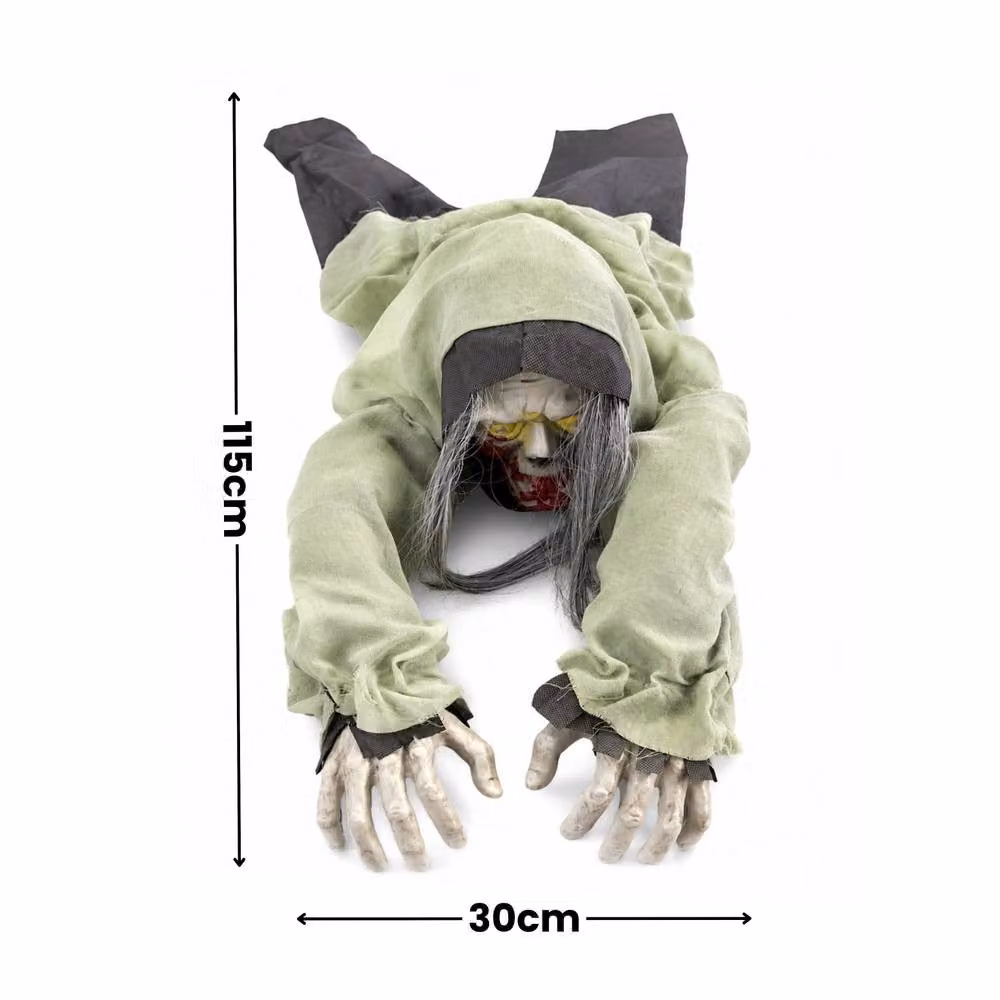 Marco Paul Animatronic Zombie Halloween Decoration with Light and Sound Effects in Green, Grey and Red – 2
