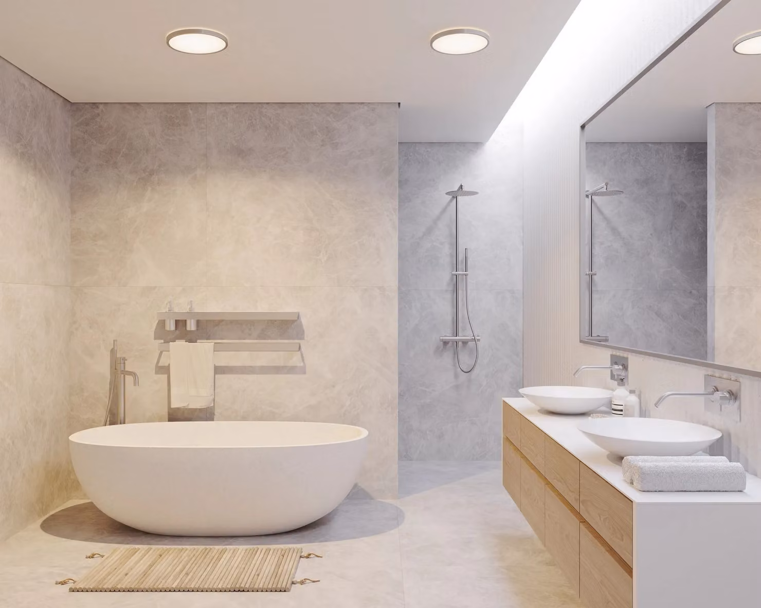 Nordlux Oja LED Ceiling Light, Silver Chrome Plastic, IP54 Bathroom Fitting, Dimmable – 2