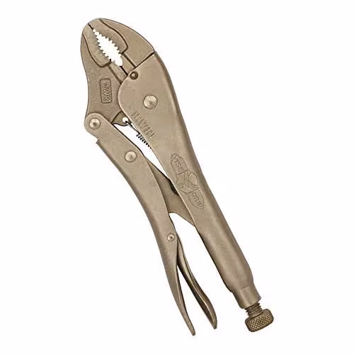 Irwin Vise-Grip Curved Jaw Locking Pliers with Wire Cutter, Silver and Red, Alloy Steel