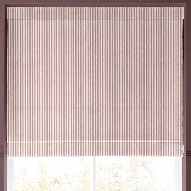 Emily Bond Oscar Stripe Made to Measure Blackout Roman Blind in Raspberry Pink