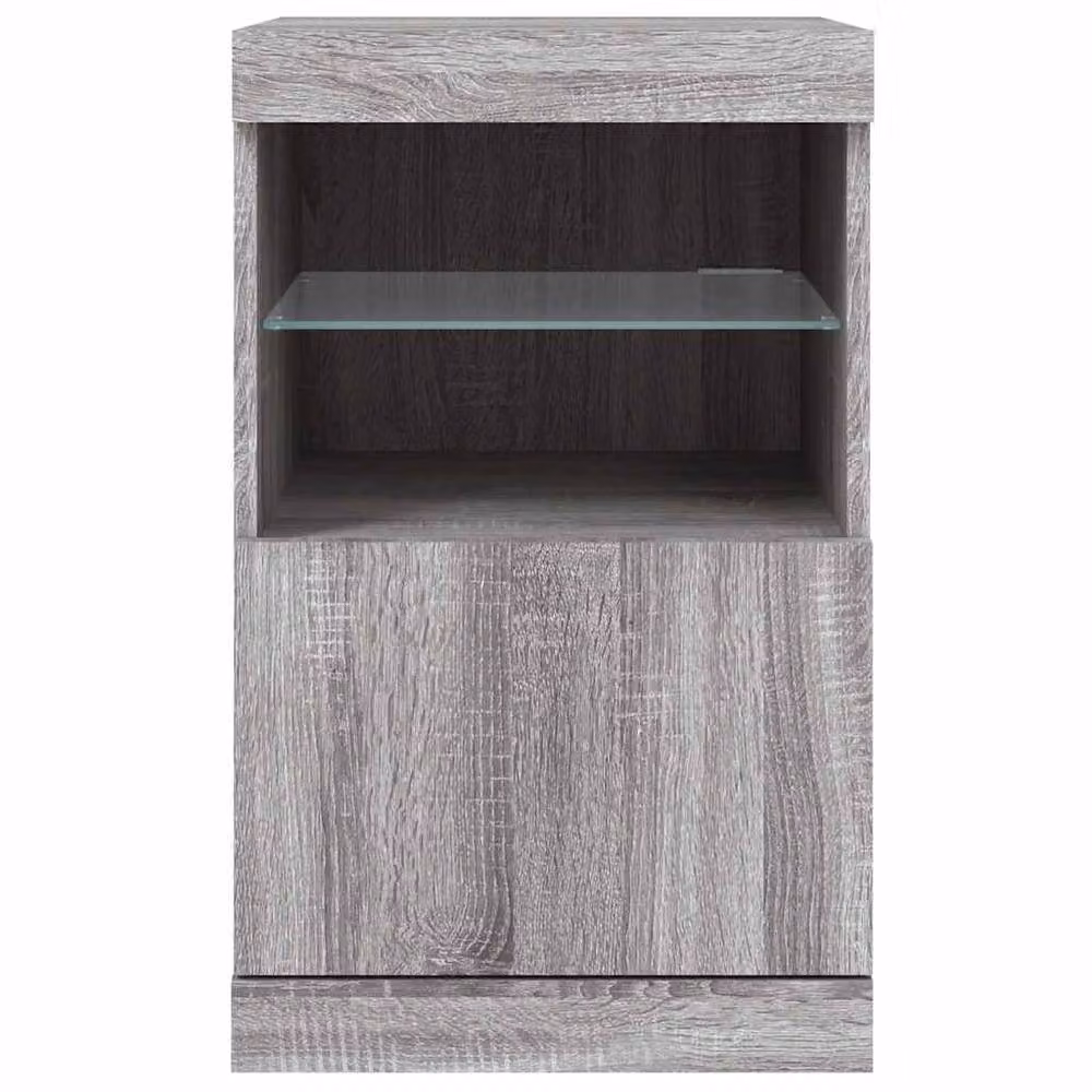 Berkfield Home Modern Grey Sideboard with Integrated LED Lighting W: 41 cm, D: 37 cm, H: 67 cm – 5